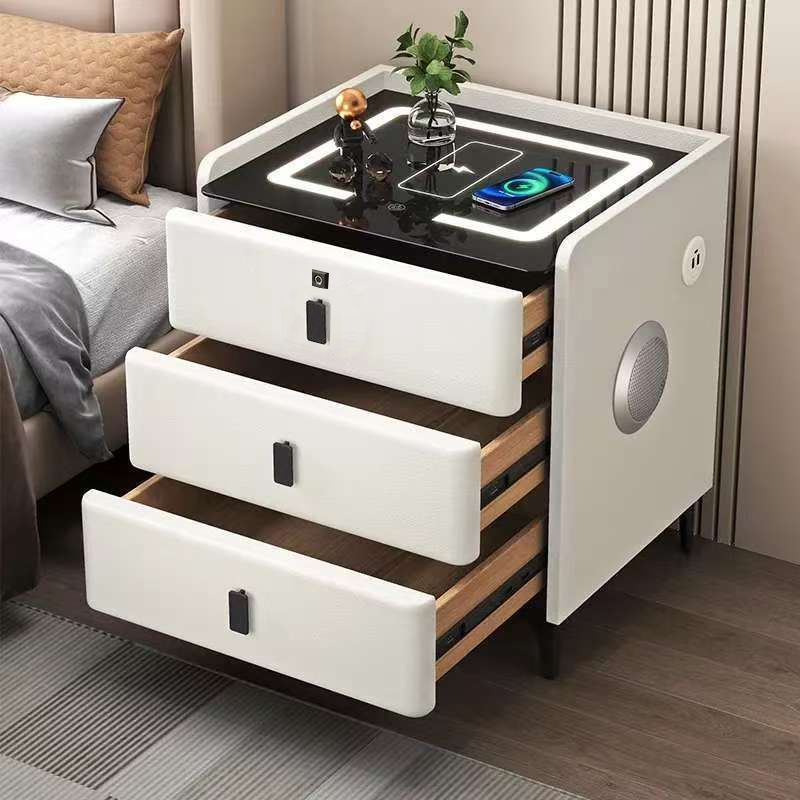 Smart solid wood bedside table